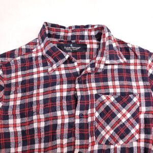 Tailor Vintage Tartan Flannel Long Sleeve Button Shirt Mens Size Small S Blue